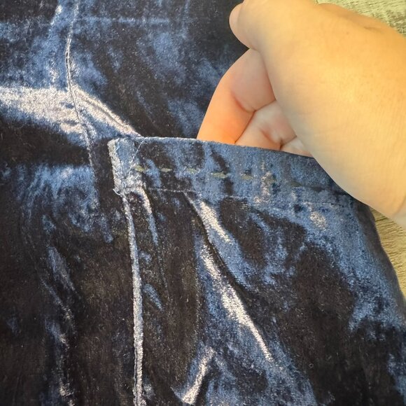 Anthropologie Beautiful Stories Purple Blue Velvet Women's Blazer P34 - Picture 4 of 7